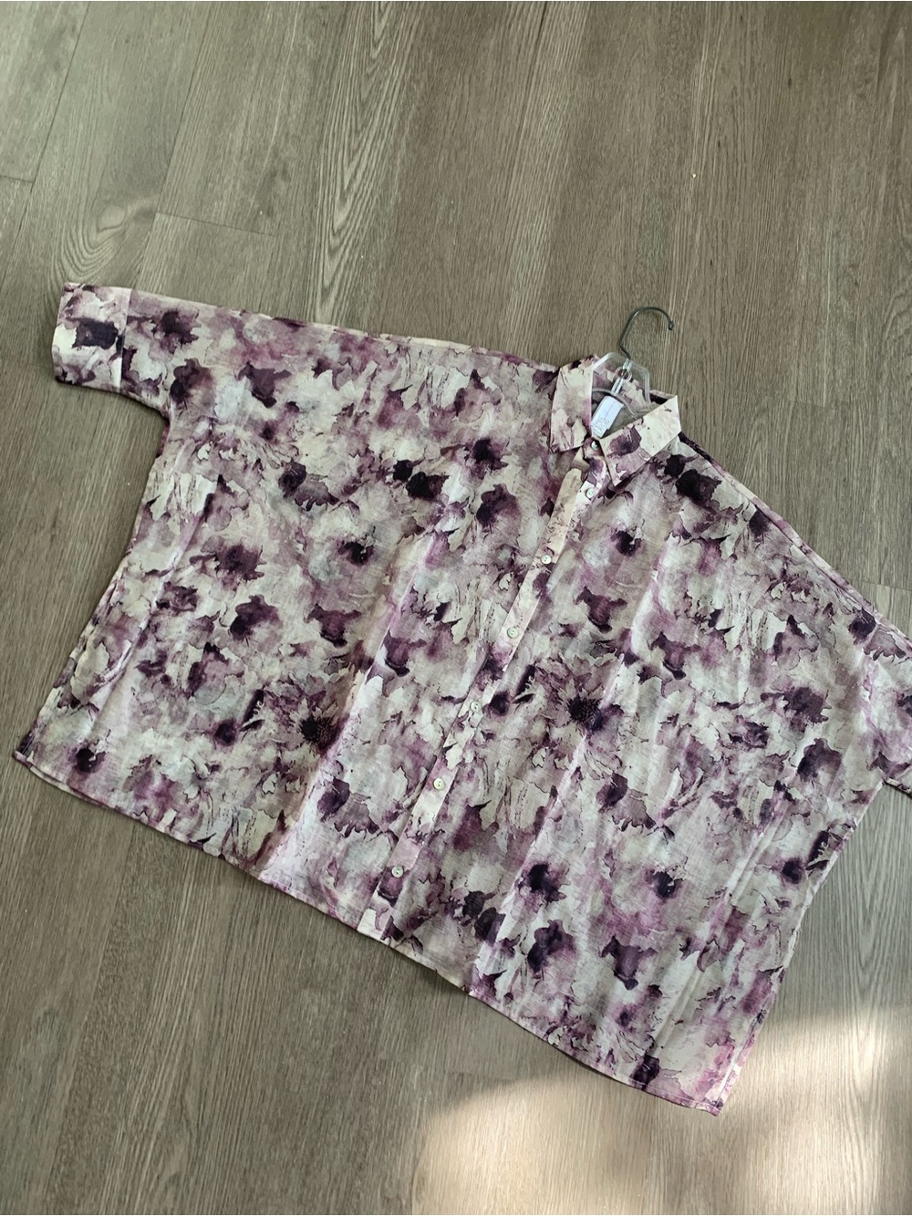 NWT Wynne Layers Purple Floral Poncho Blouse - Picture 5 of 9
